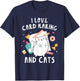 I Love Card Making And Cats Funny Handmade Card T-Shirt - T-Shirt | Navy