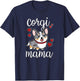 Funny Kawaii Mama Mom Cardigan Blue Merle Corgi Lover T-Shirt - T-Shirt | Navy