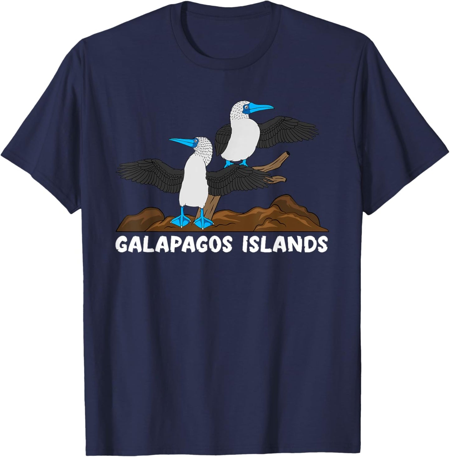 Galapagos Islands Seabirds Blue-footed Booby Blue Feet Bird T-Shirt - T-Shirt | Navy