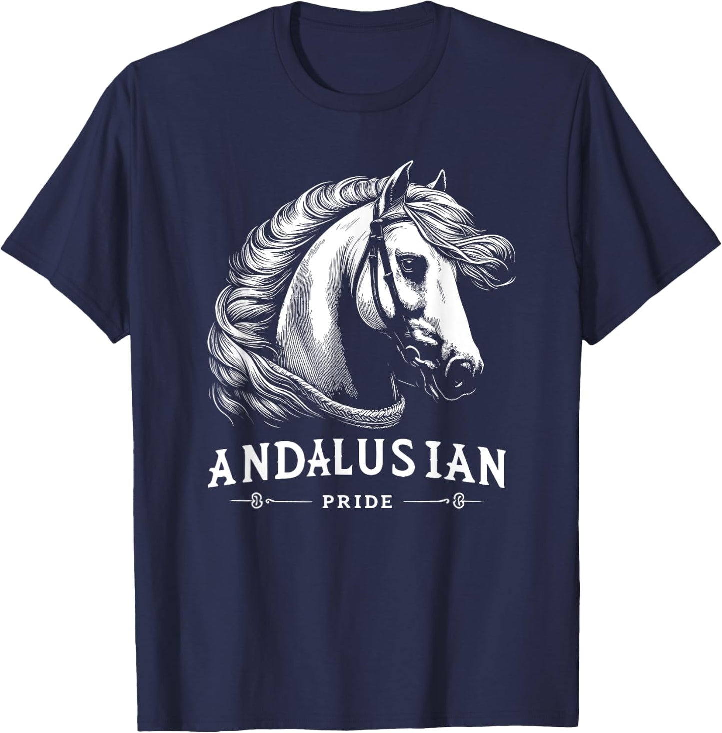 Andalusian Horse Riding Equestrian T-Shirt - T-Shirt | Navy