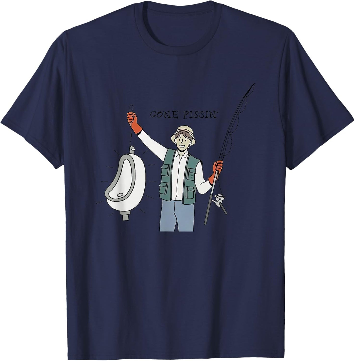 Gone Pissin Funny Women T-Shirt - T-Shirt | Navy