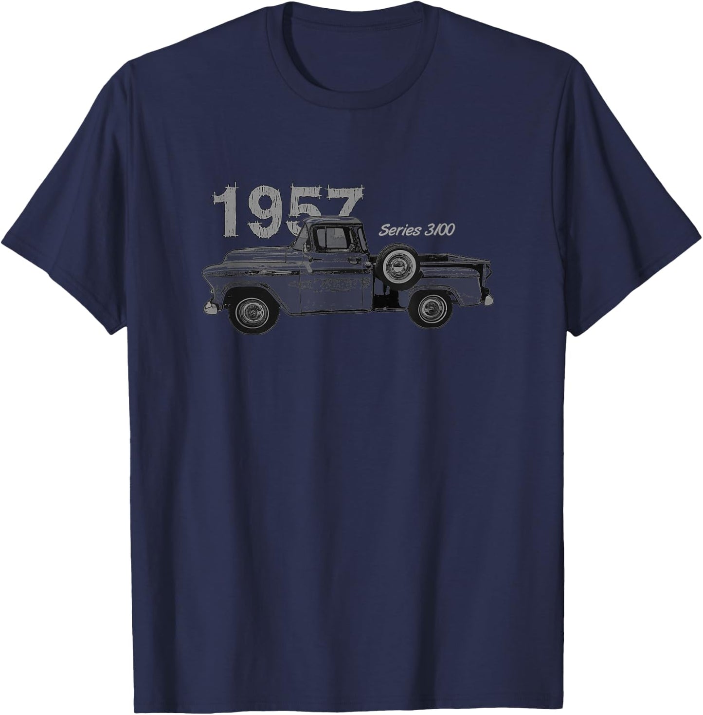 Classic Car, Vintage Trucks, 1957 Pick Up Truck, Series 3100 T-Shirt - T-Shirt | Navy