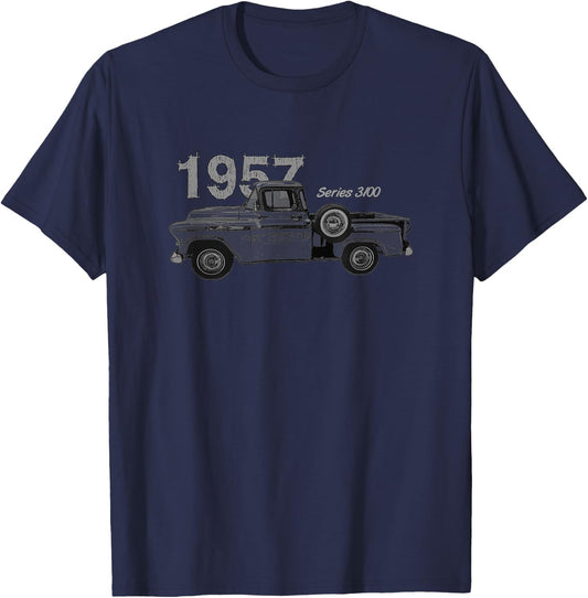 Classic Car, Vintage Trucks, 1957 Pick Up Truck, Series 3100 T-Shirt - T-Shirt | Navy