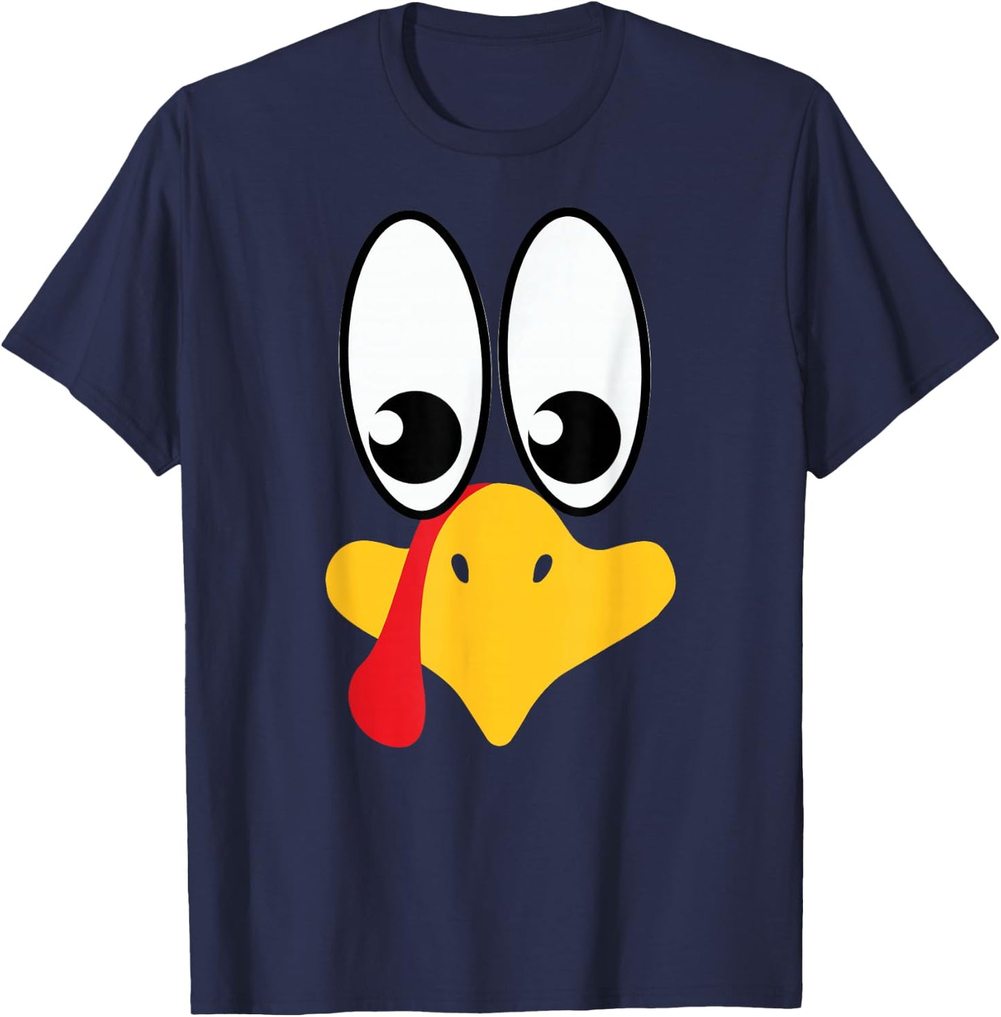 Silly Turkey Face Thanksgiving Shirt, Funny Thanksgiving T-Shirt - T-Shirt | Navy