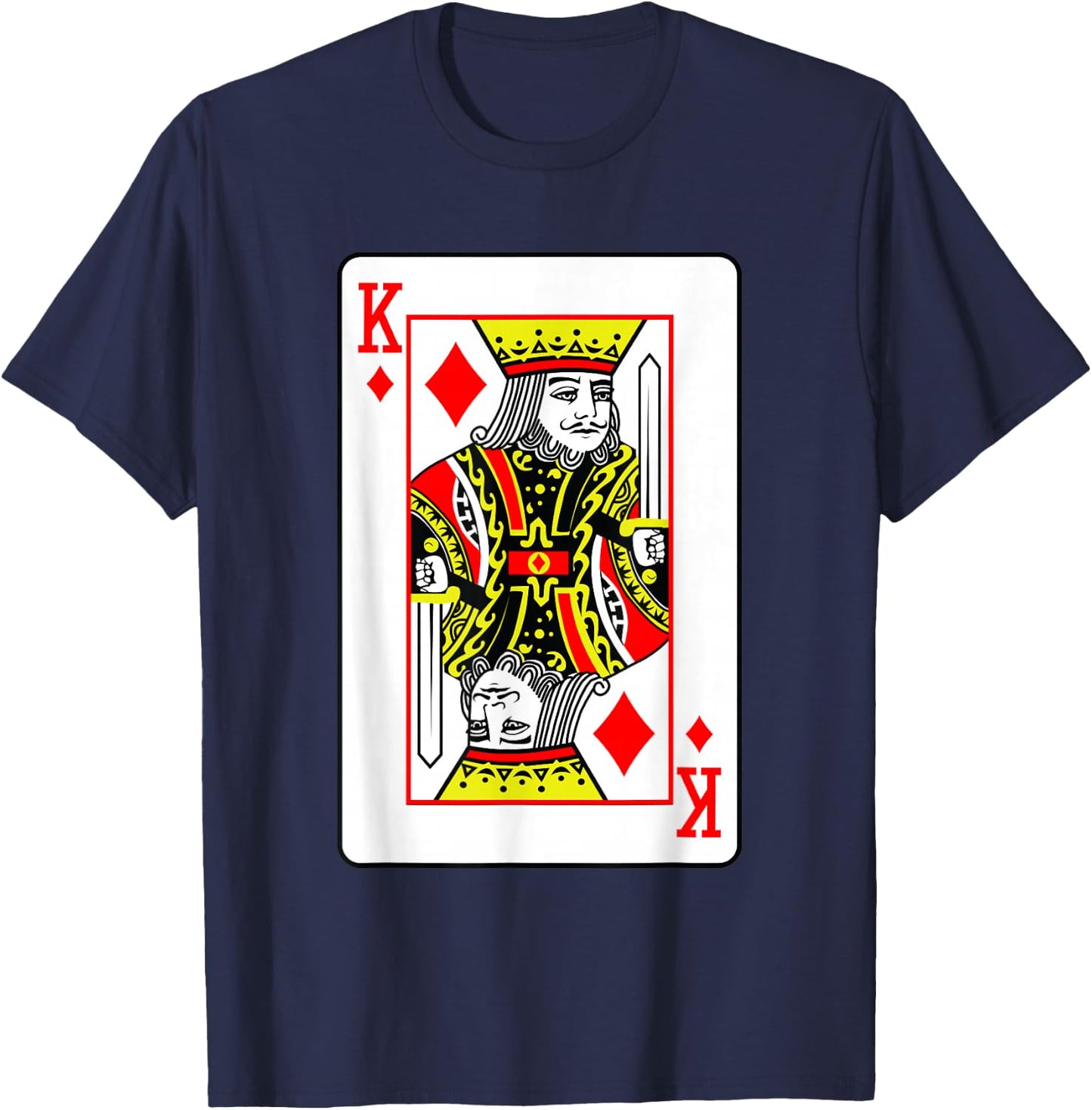 King Of Diamonds Poker Card Games Playing Cards Black Jack T-Shirt - T-Shirt | Navy