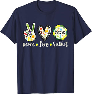 Peace Love SUKKOT 2024seven-day Jewish festival Hebrew Women T-Shirt - T-Shirt | Navy
