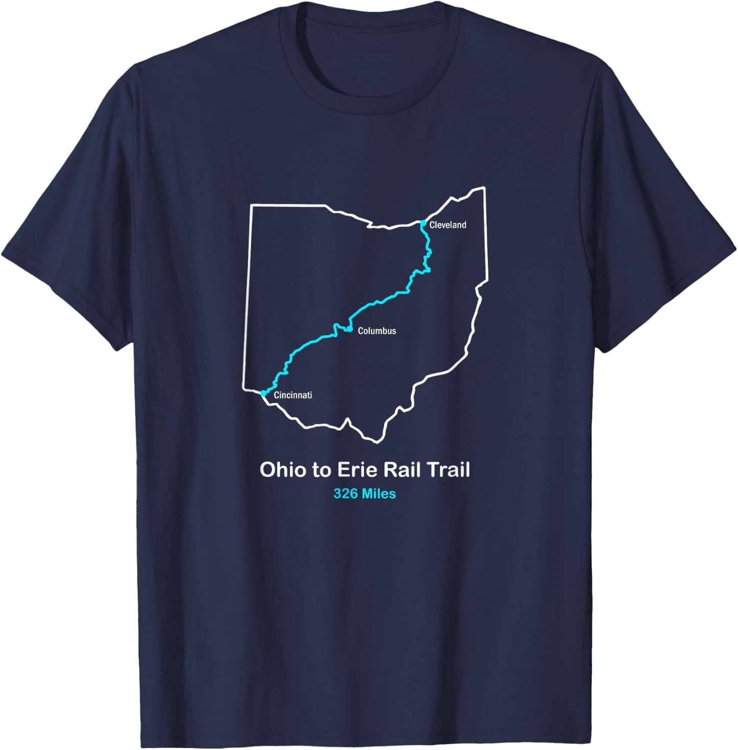 Route Map of the Ohio to Erie Rail Trail T-Shirt - T-Shirt | Navy