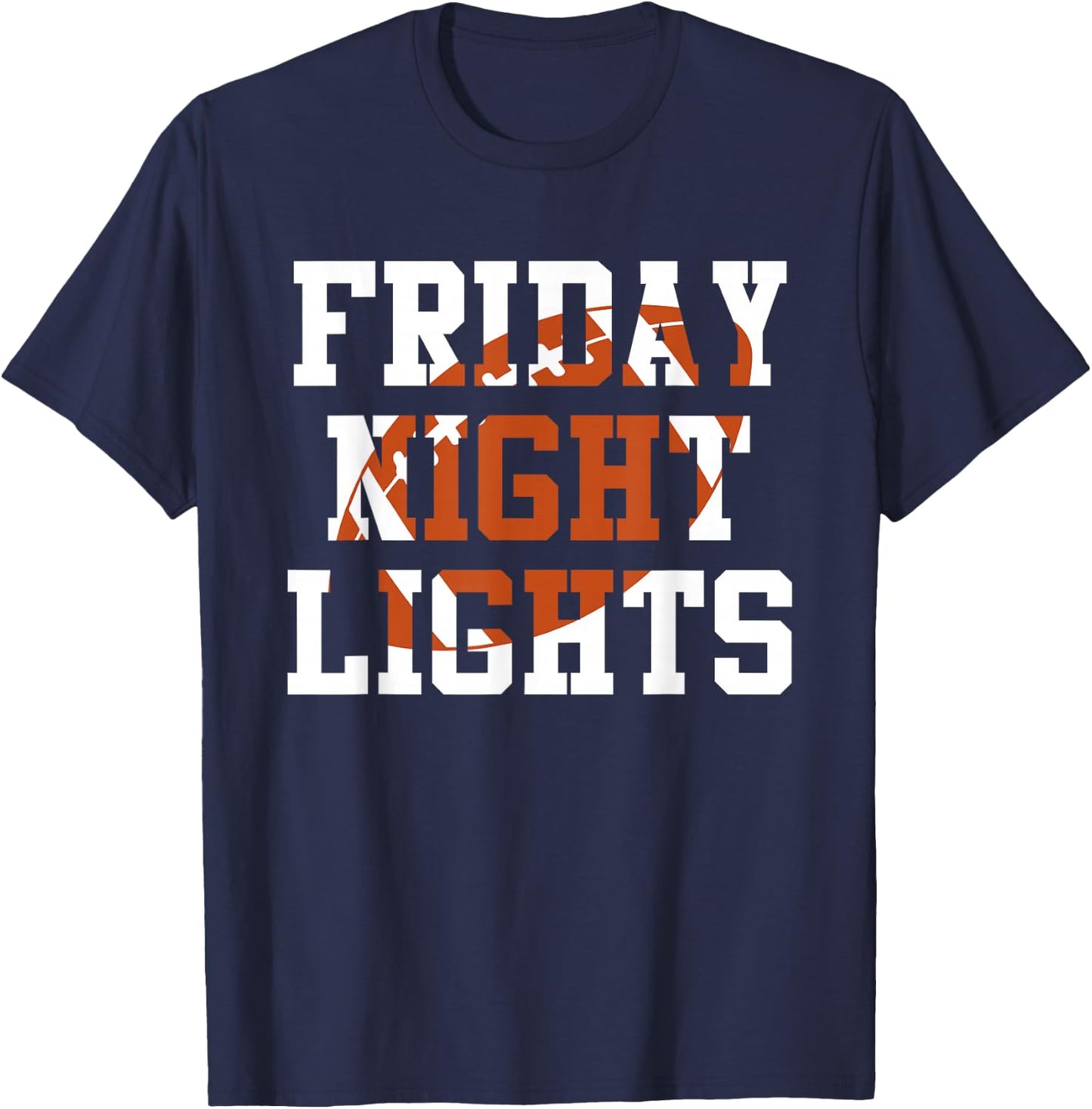 Vintage Retro Friday Night Lights Football Player Fans T-Shirt - T-Shirt | Navy