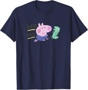 Peppa Pig HEE HEE! George Playing with Mr. Dinosaur T-Shirt - T-Shirt | Navy