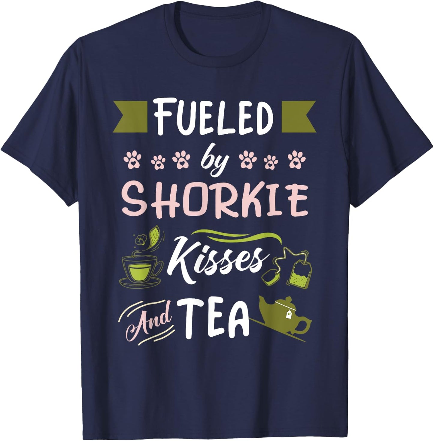 Shorkie Mom Tea Lover Dog Pet Owner T-Shirt - T-Shirt | Navy
