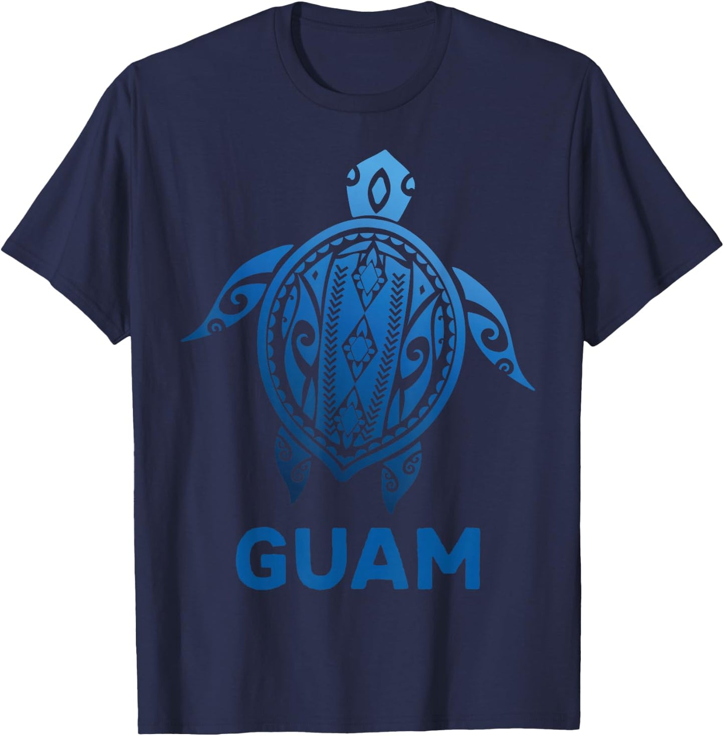 Guam Tribal Tattoo Blue Sea Turtle Souvenirs T-Shirt - T-Shirt | Navy