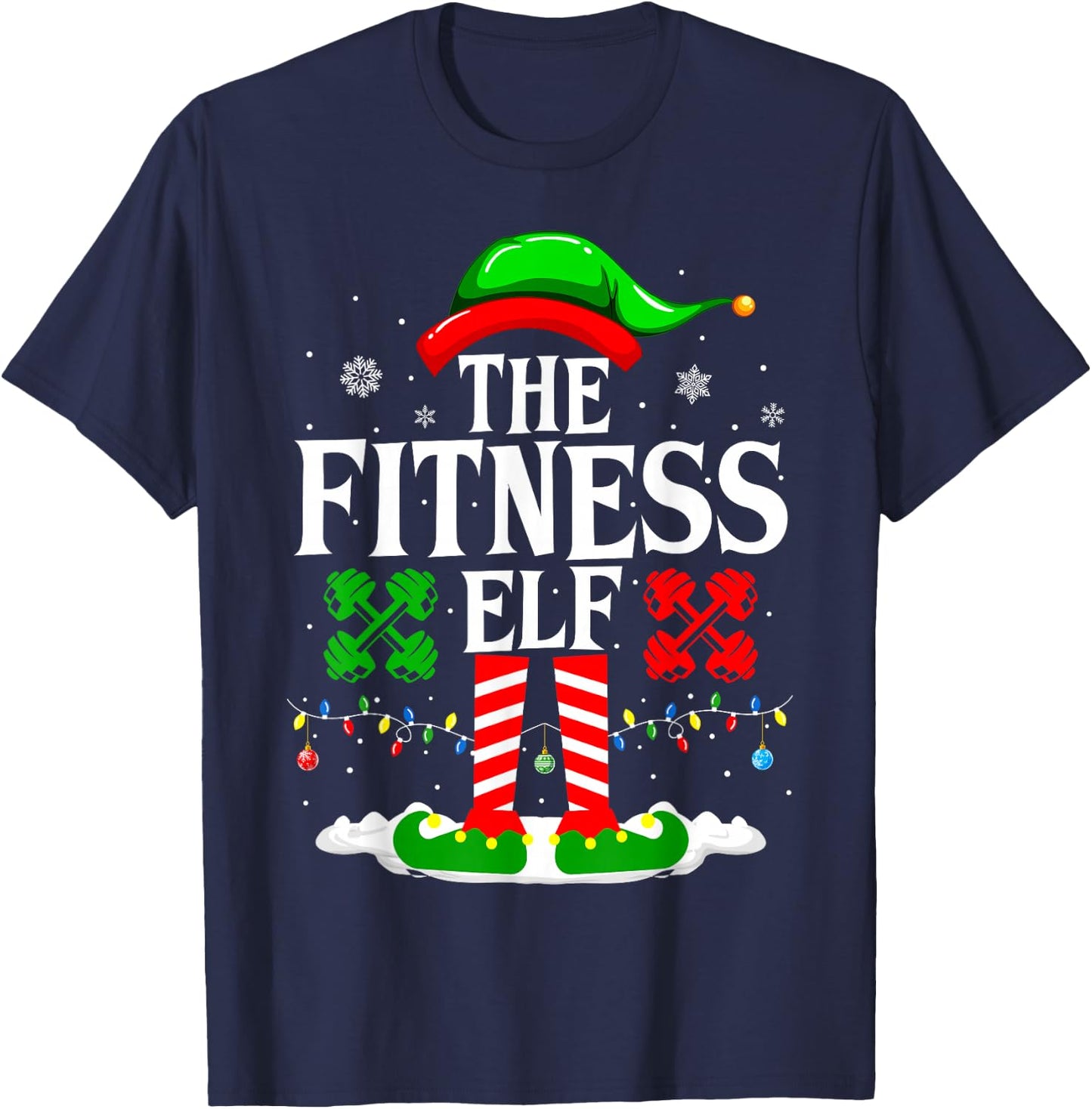 The Fitness Elf Funny Workout Xmas Fitness Christmas Gym T-Shirt - T-Shirt | Navy