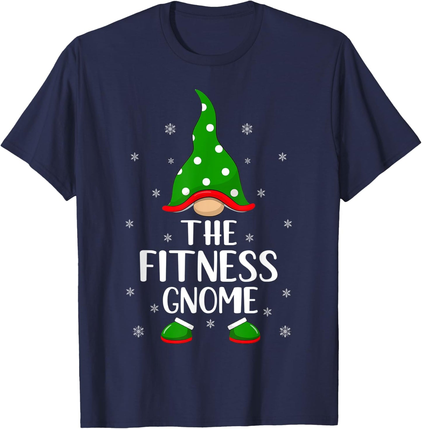 Matching Family Group The Fitness Gnome Christmas T-Shirt - T-Shirt | Navy
