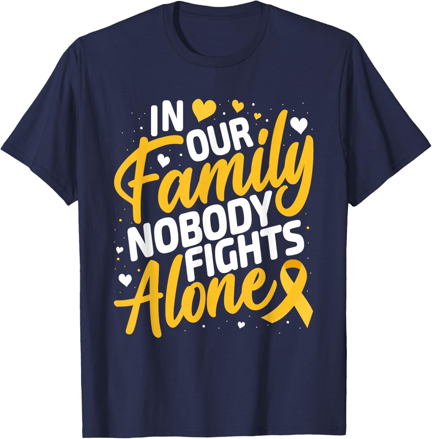Childhood Cancer Support Family Childhood Cancer Awareness T-Shirt - T-Shirt | Navy