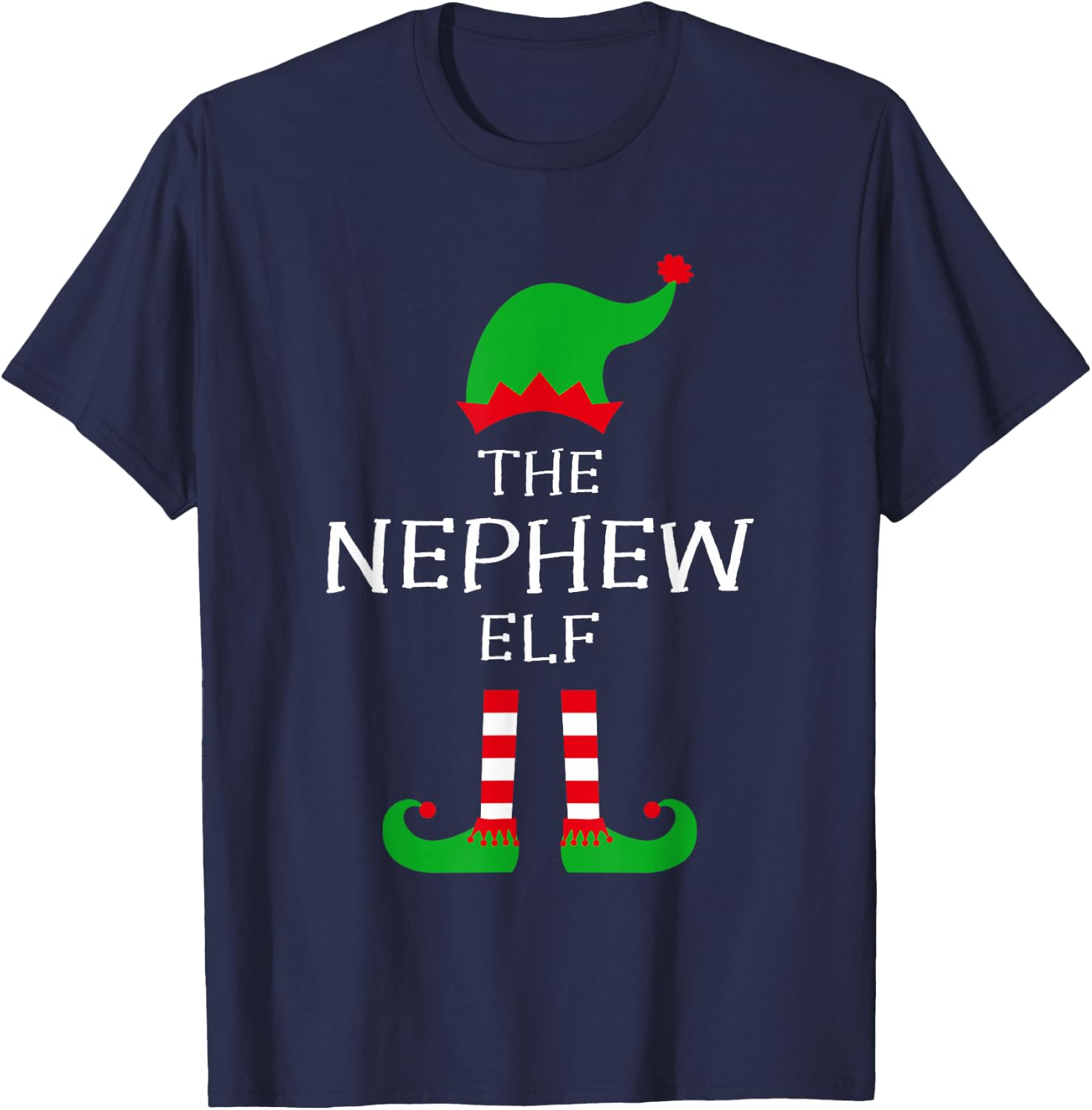 The Nephew Elf Matching Family Group Idea Funny Christmas T-Shirt - T-Shirt | Navy