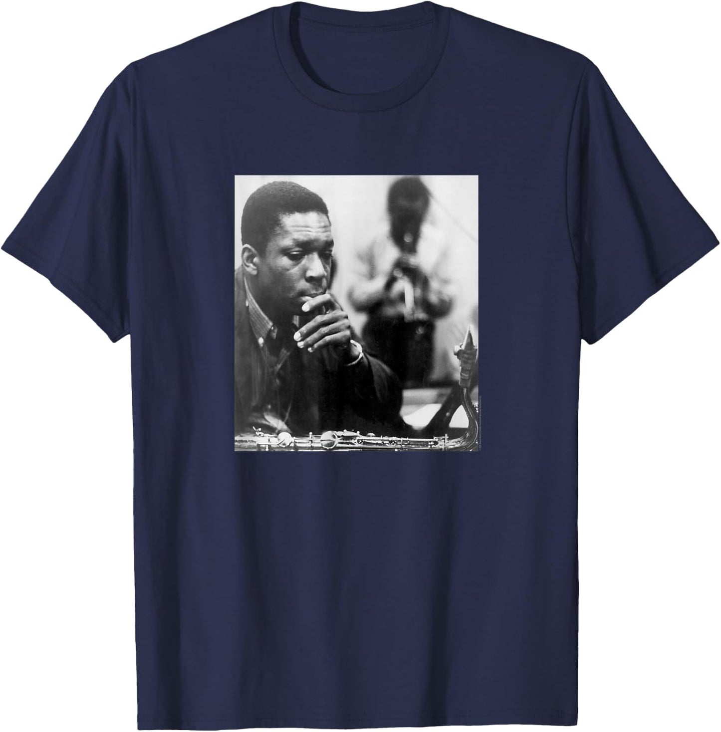 John Coltrane Black and White Photo T-Shirt - T-Shirt | Navy