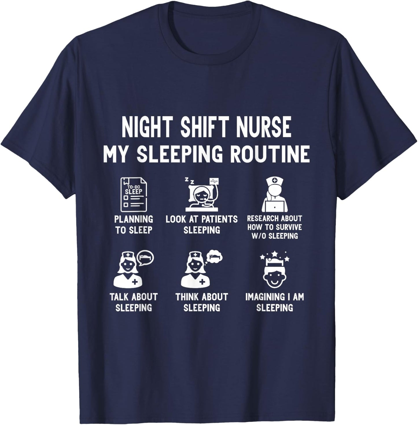 Night Shift Nurse T-Shirt - T-Shirt | Navy