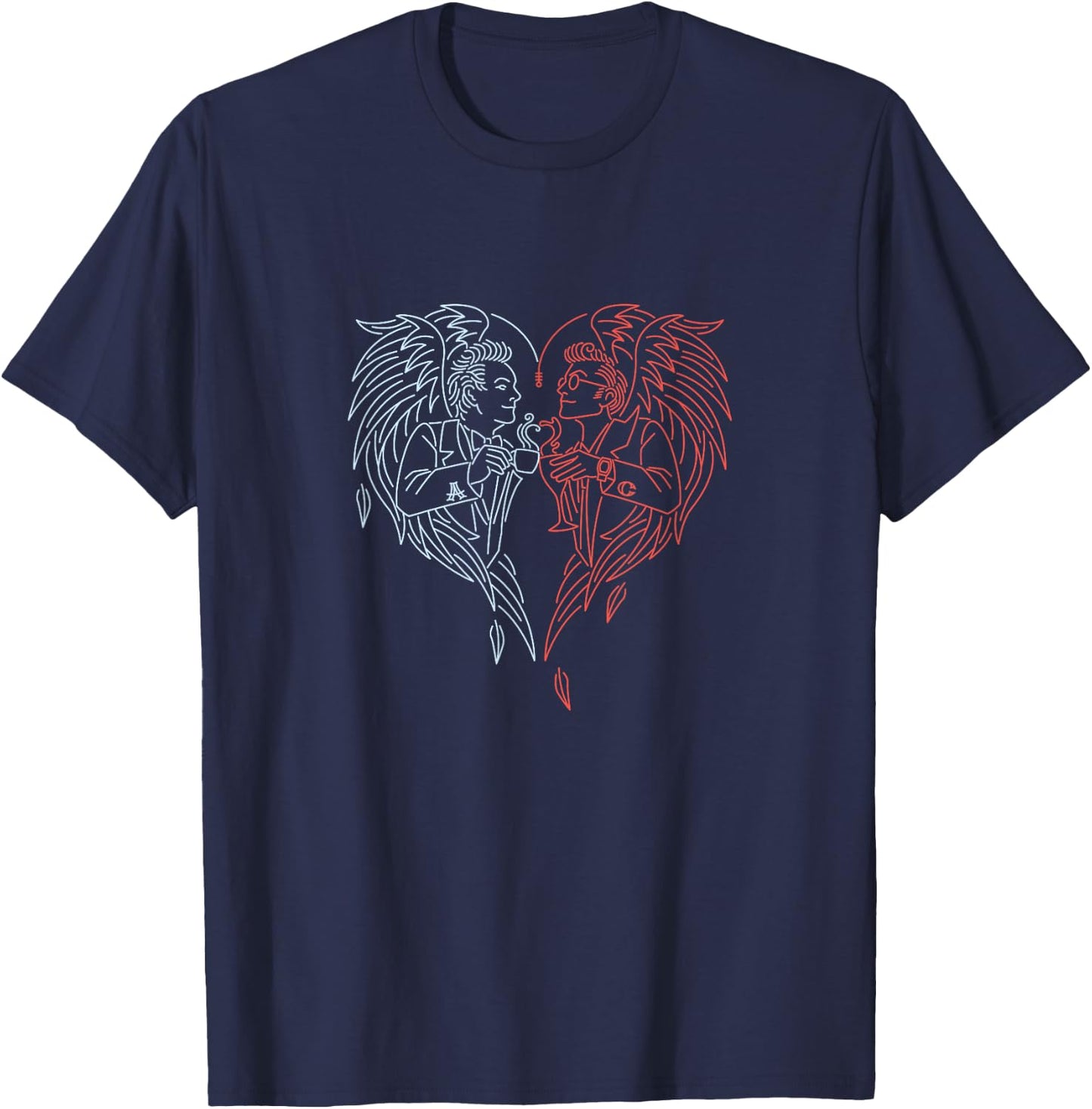 Good Omens - A Toast to the World (Blue and Red) T-Shirt - T-Shirt | Navy