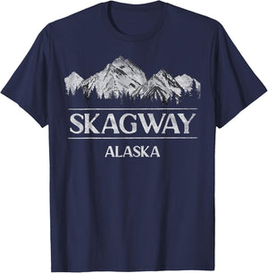 Skagway Alaska Alaskan Wildlife Roadtrip Vacation T-Shirt - T-Shirt | Navy