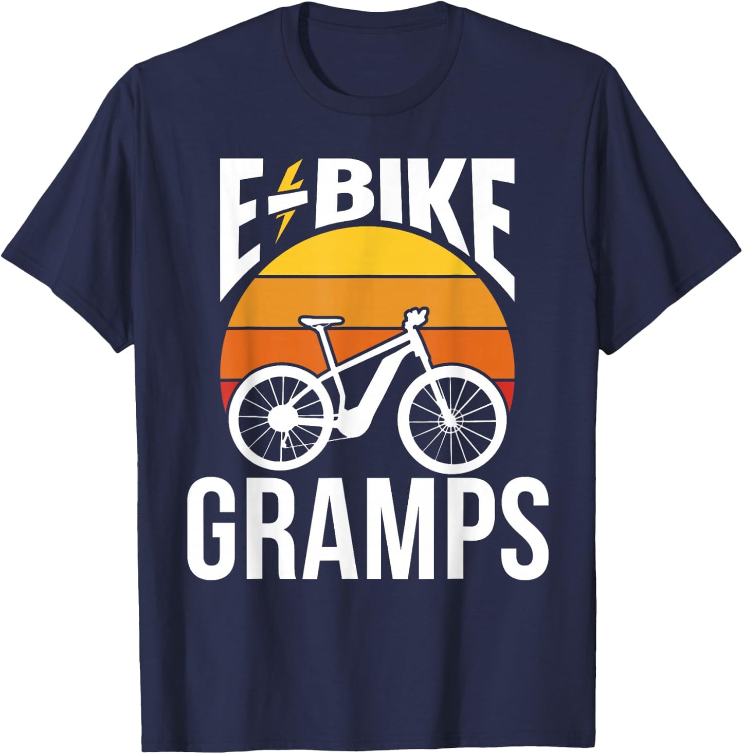 E-Bike Gramps Rider Electric Cycling Cyclist Grandpa T-Shirt - T-Shirt | Navy