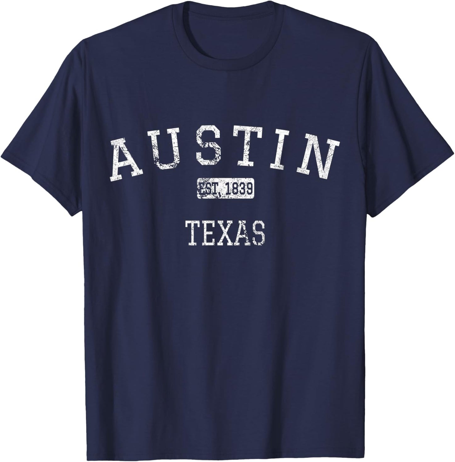 Austin Texas TX Vintage T-Shirt - T-Shirt | Navy