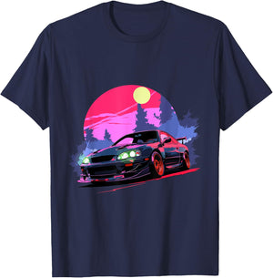 Midnight JDM Night Racer Japanese Race Car T-Shirt - T-Shirt | Navy