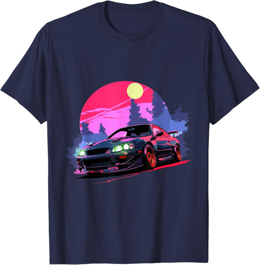 Midnight JDM Night Racer Japanese Race Car T-Shirt - T-Shirt | Navy