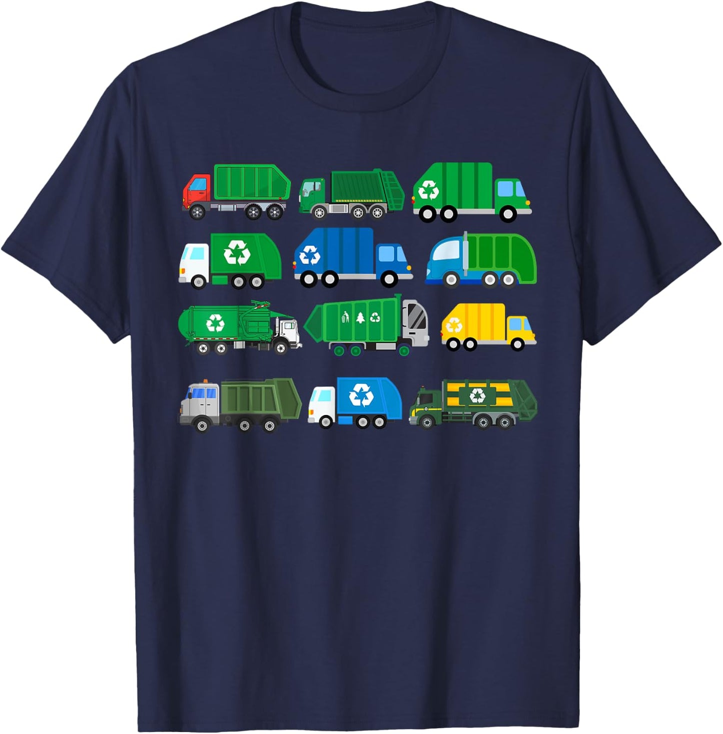 Garbage Truck Trash Trucks Collector Recycling Day T-Shirt - T-Shirt | Navy