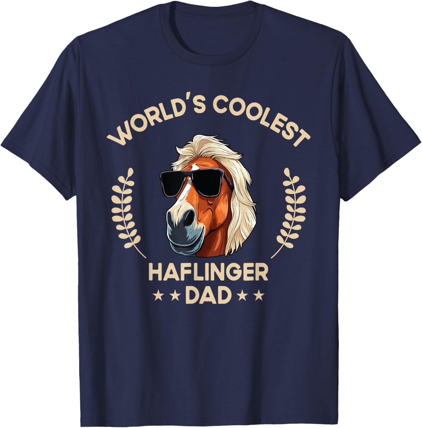 World's Coolest Horse Dad Papa - Farmer Haflinger Horse T-Shirt - T-Shirt | Navy