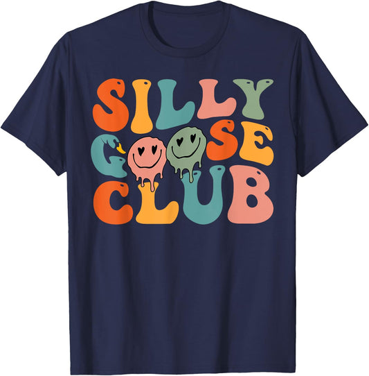 Silly Goose Club Silly Goose Meme Smile Face Trendy Costume T-Shirt - T-Shirt | Navy