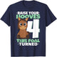 Raise Your Hooves 4th Birthday Girl Horses T-Shirt - T-Shirt | Navy