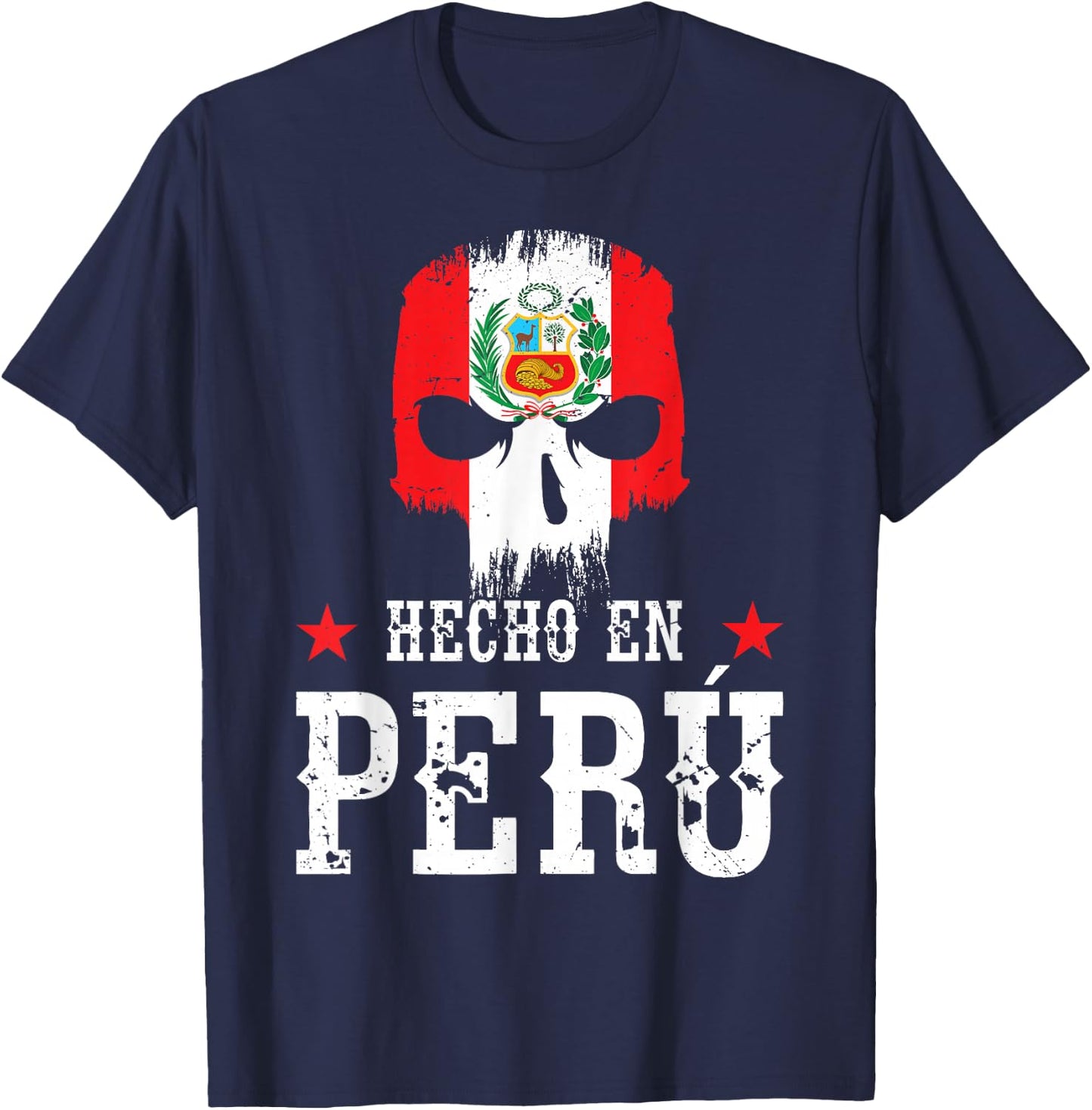 Hecho en Perú Peruvian Heritage Peruvian Flag Peru T-Shirt - T-Shirt | Navy
