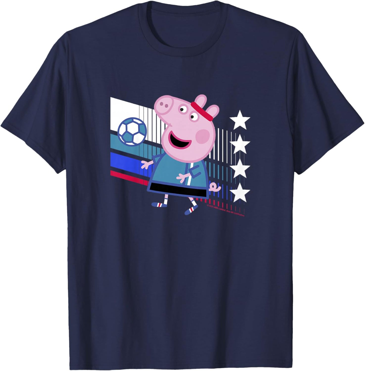 Peppa Pig George Pig Football Soccer T-Shirt - T-Shirt | Navy