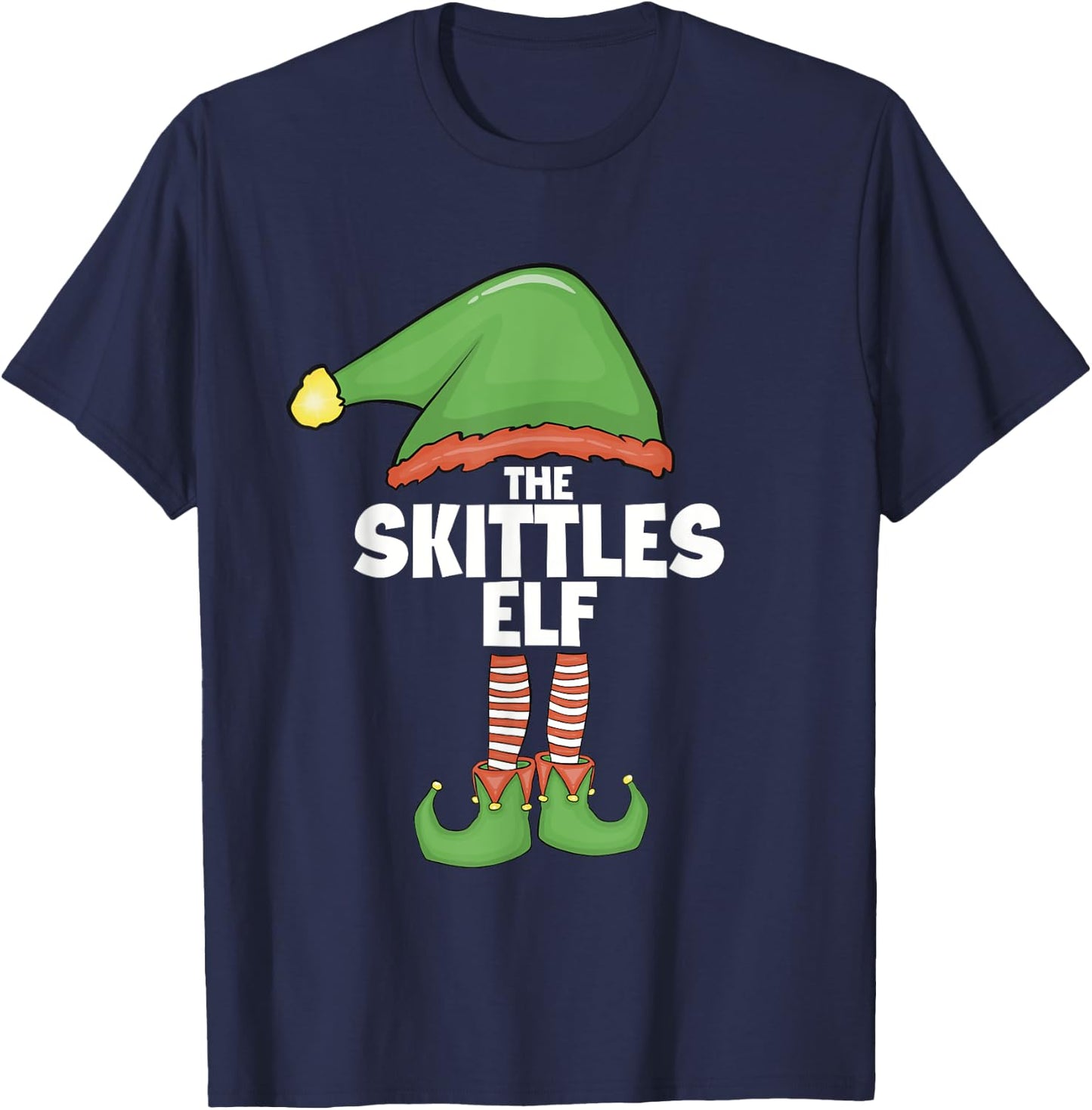 Skittles Elf Family Xmas Holiday Santa Elf Christmas T-Shirt - T-Shirt | Navy