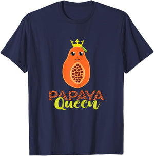 Papaya Queen Crown Papaya Lover Summer Fruit Papaya Fruit T-Shirt - T-Shirt | Navy