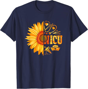 Sunflower NICU - Nursing Neonatal Intensive Care Unit T-Shirt - T-Shirt | Navy