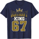 Birthday King 67 Bday Party Celebration 67th Royal Theme T-Shirt - T-Shirt | Navy