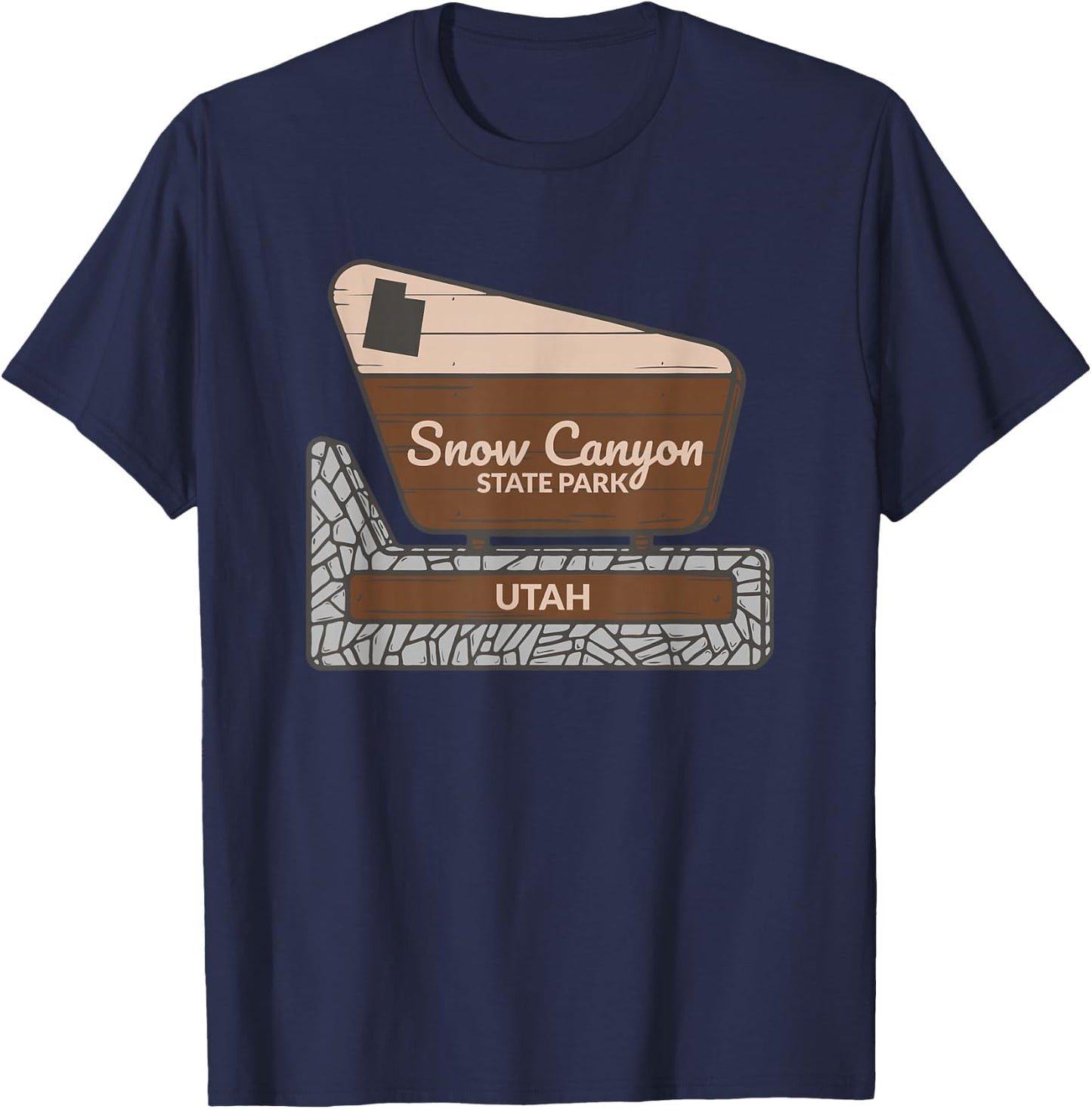 Snow Canyon State Park Utah Welcome Sign Vacation Souvenir T-Shirt - T-Shirt | Navy