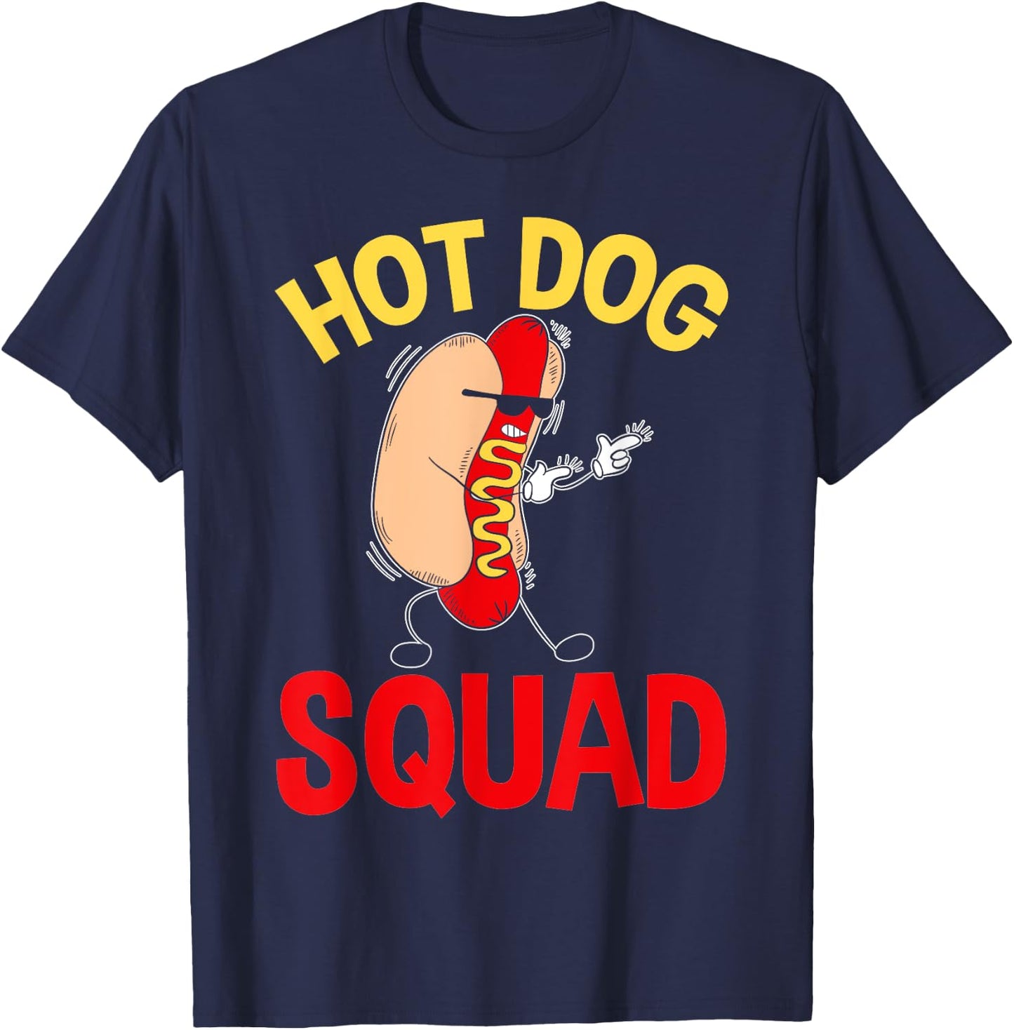 Funny Hot Dog Squad Hot Dog Men Women Girls Kids T-Shirt - T-Shirt | Navy