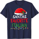 Santa's Favorite Italian Christmas Santa Claus tree lights T-Shirt - T-Shirt | Navy