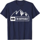 Funny I'm Difficult Snowboard Ski Run Circle Mountain Sign T-Shirt - T-Shirt | Navy