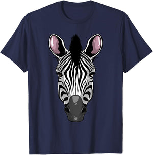 Funny Zebra Print Designs Women Stripe Equine Safari T-Shirt - T-Shirt | Navy