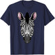 Funny Zebra Print Designs Women Stripe Equine Safari T-Shirt - T-Shirt | Navy