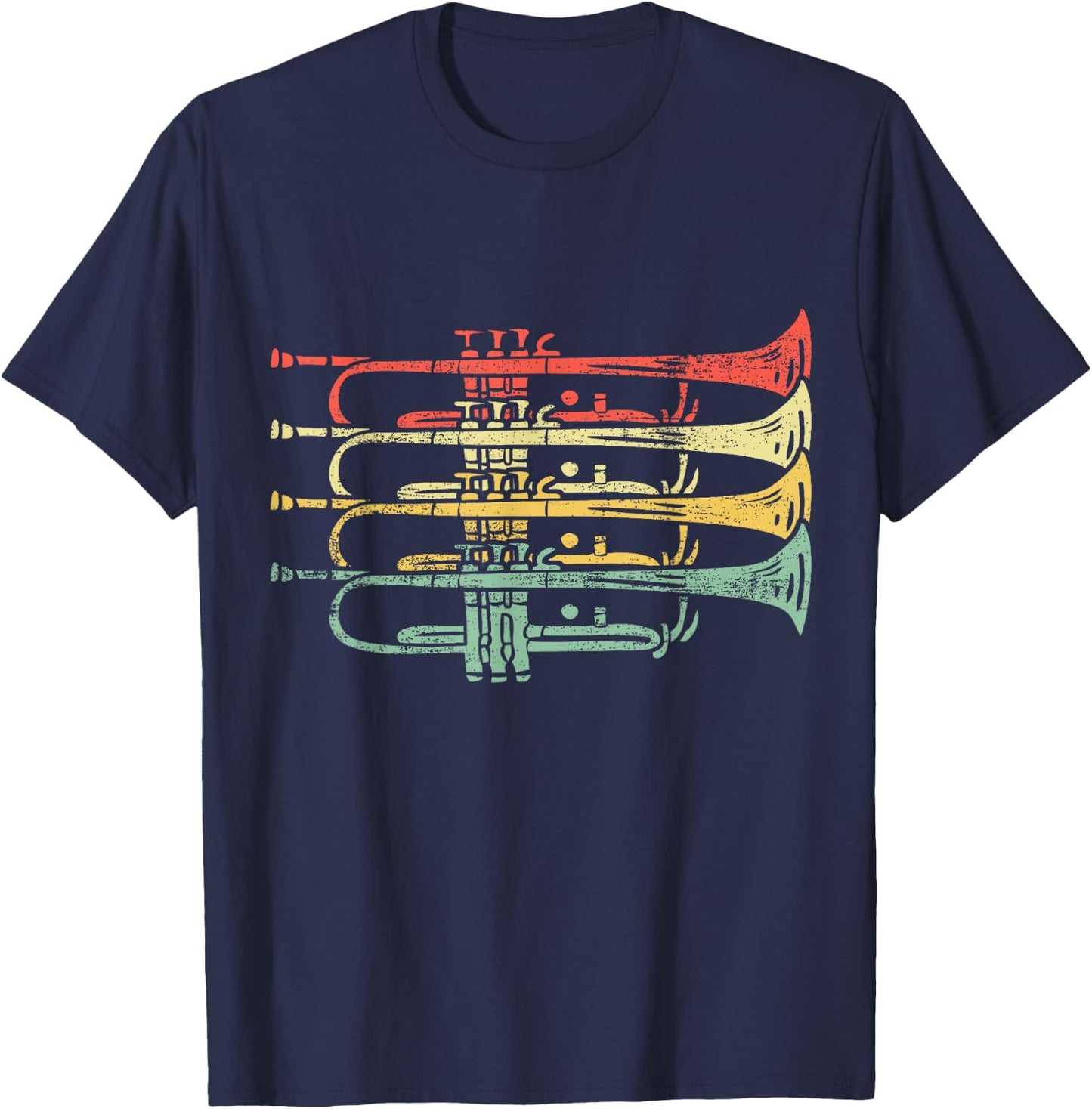 Vintage Trumpets Brass Band T-Shirt - T-Shirt | Navy