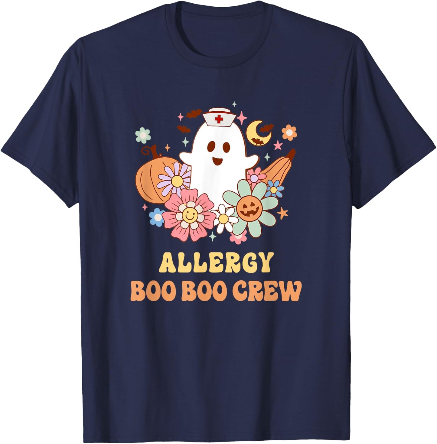 Allergy Boo Boo Crew Nurse Halloween T-Shirt - T-Shirt | Navy