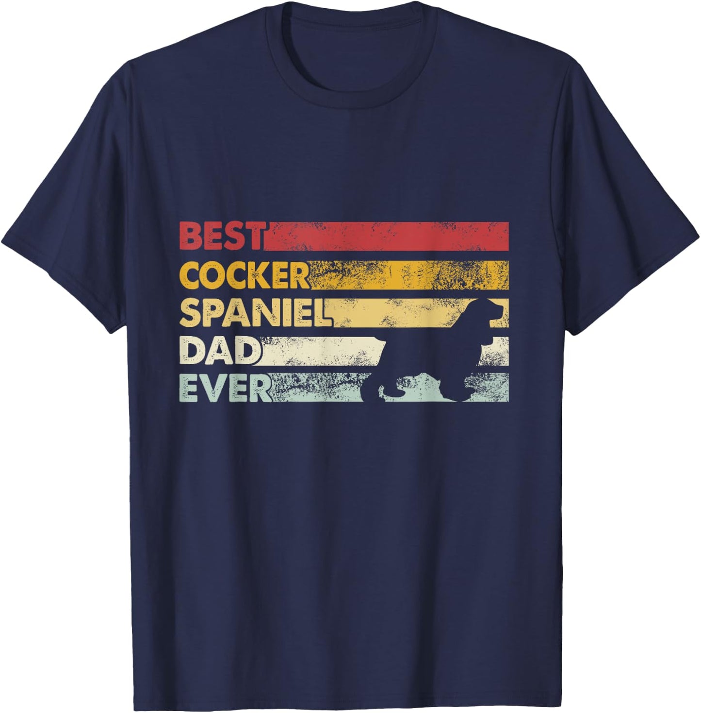 Best Dog Dad Ever - Father Cocker Spaniel T-Shirt - T-Shirt | Navy