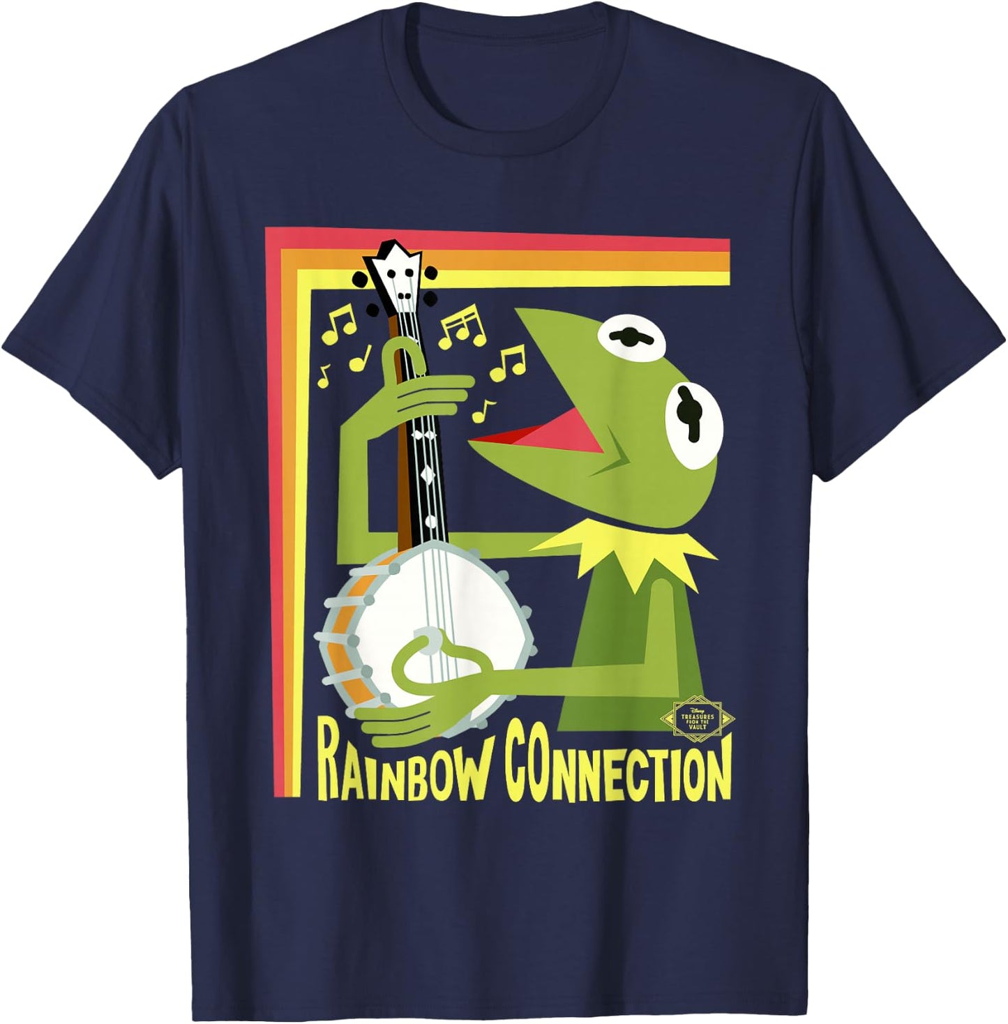 Disney The Muppet Movie Kermit Rainbow Connection Stylized T-Shirt - T-Shirt | Navy
