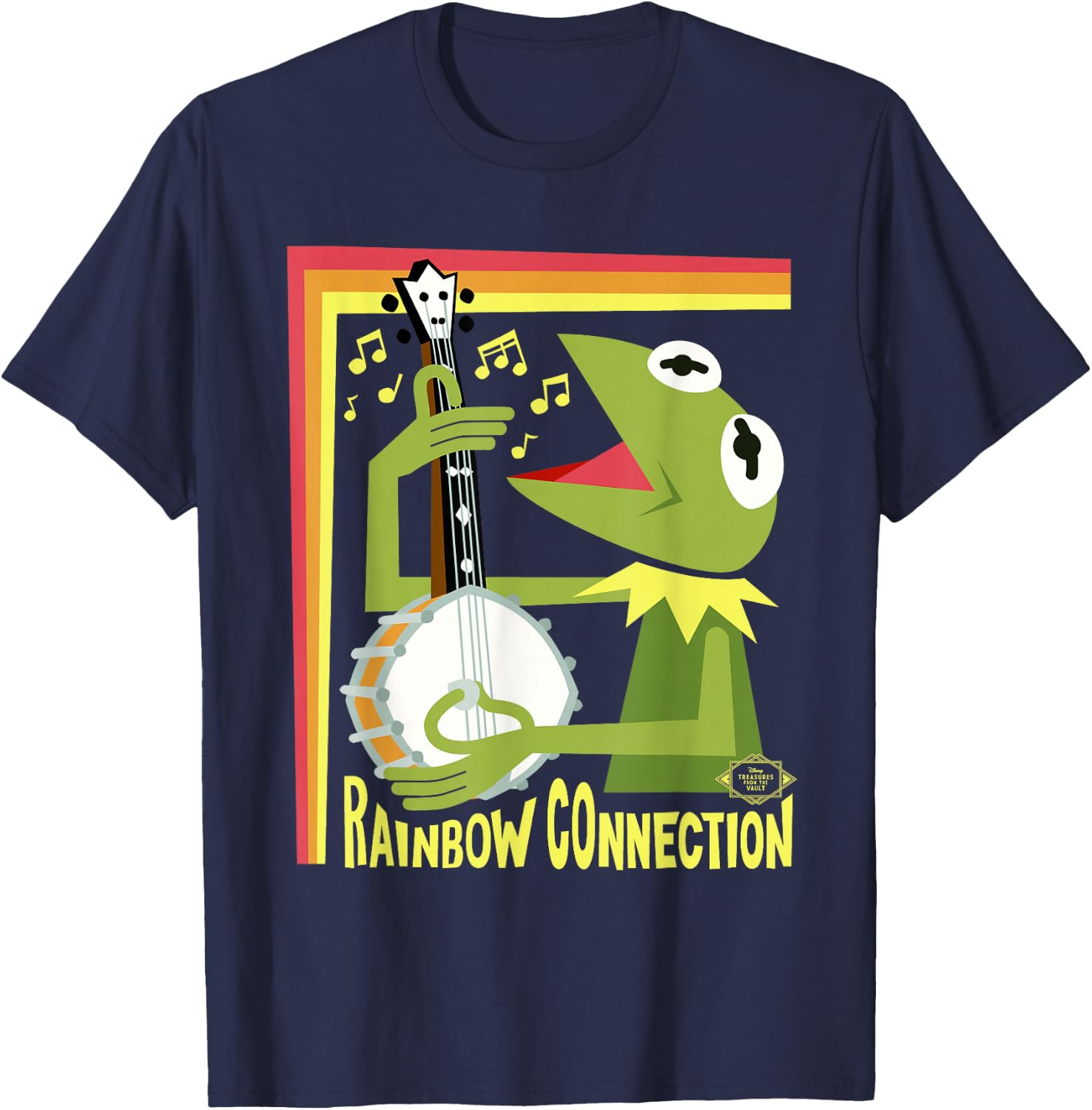 Disney The Muppet Movie Kermit Rainbow Connection Stylized T-Shirt - T-Shirt | Navy