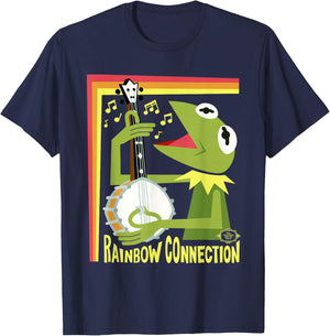 Disney The Muppet Movie Kermit Rainbow Connection Stylized T-Shirt - T-Shirt | Navy