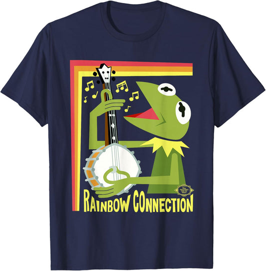Disney The Muppet Movie Kermit Rainbow Connection Stylized T-Shirt - T-Shirt | Navy